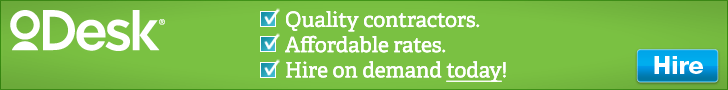 oDesk is the world?s largest online marketplace, where savvy businesses find talented contractors to get the job done.